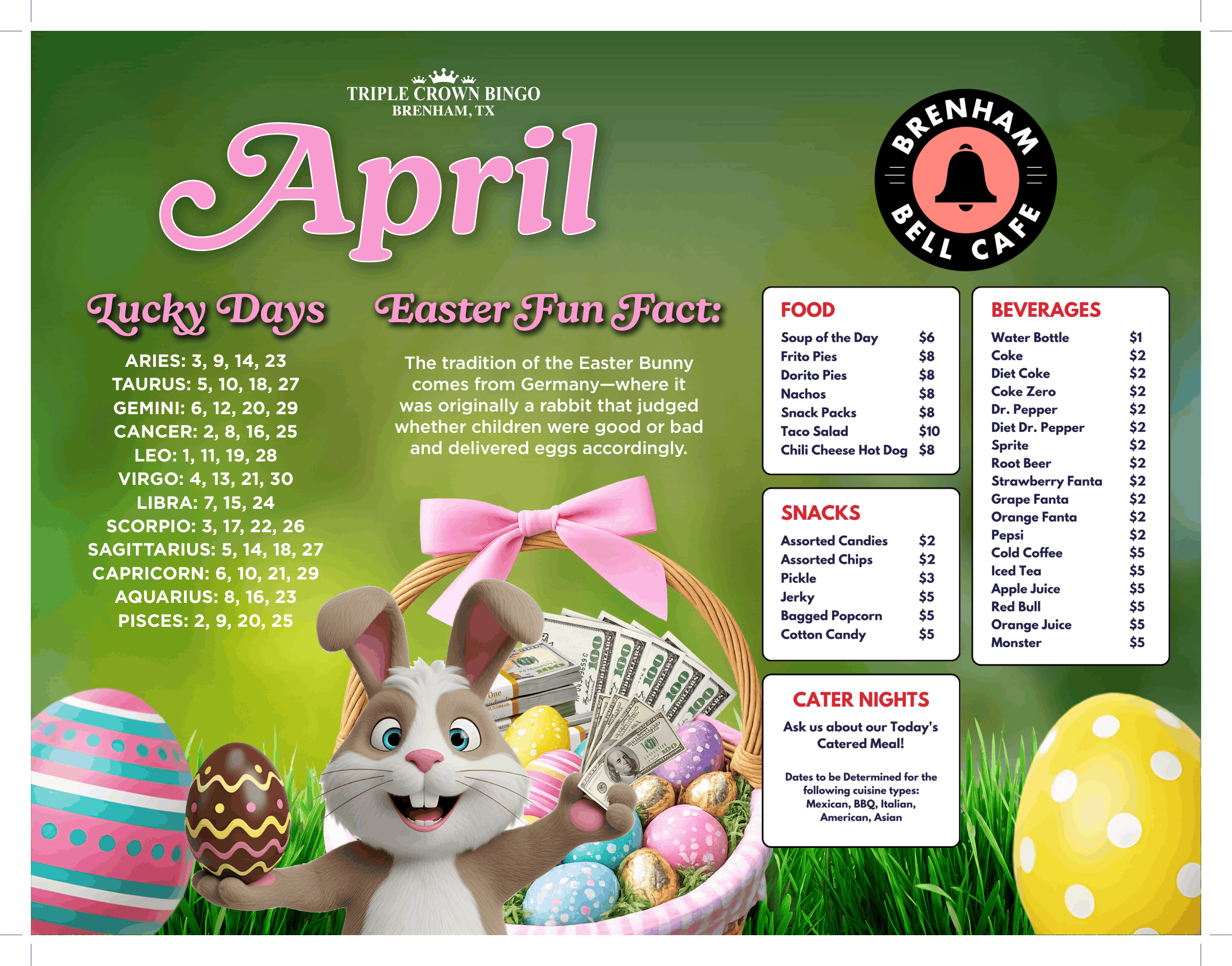 TCB Monthly Birthday calendar